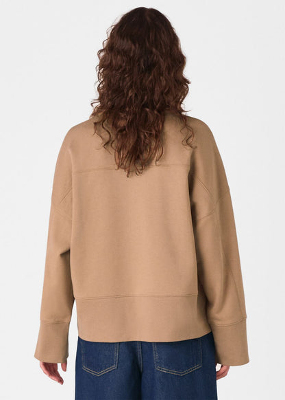 Camel Rib Cuff Detail Jersey Sweater