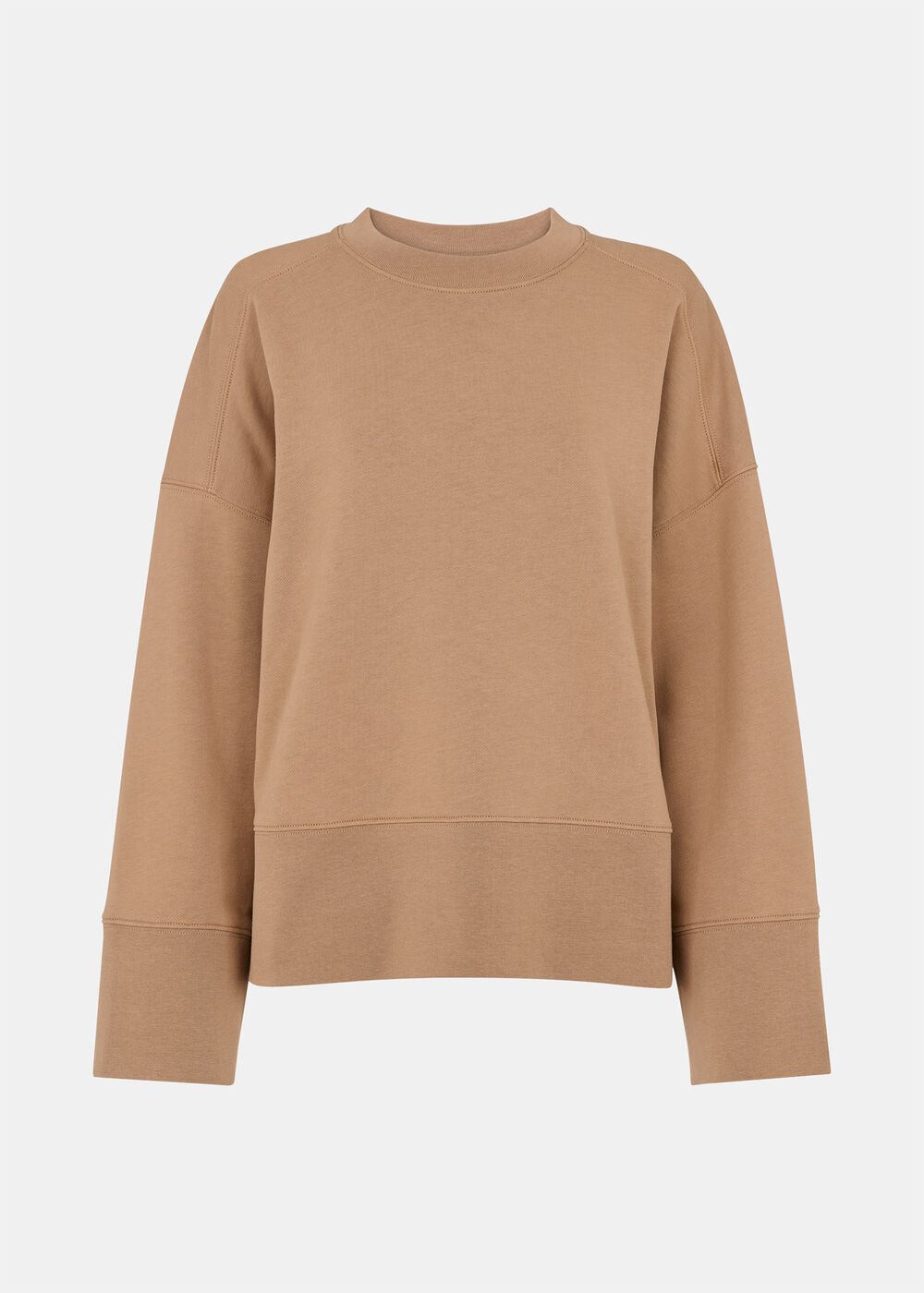 Camel Rib Cuff Detail Jersey Sweater