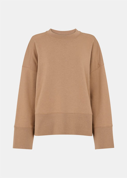 Camel Rib Cuff Detail Jersey Sweater