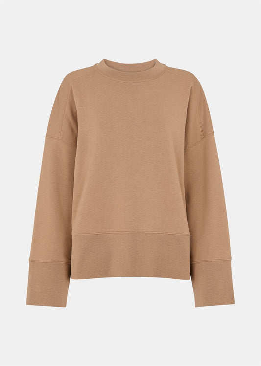 Camel Rib Cuff Detail Jersey Sweater