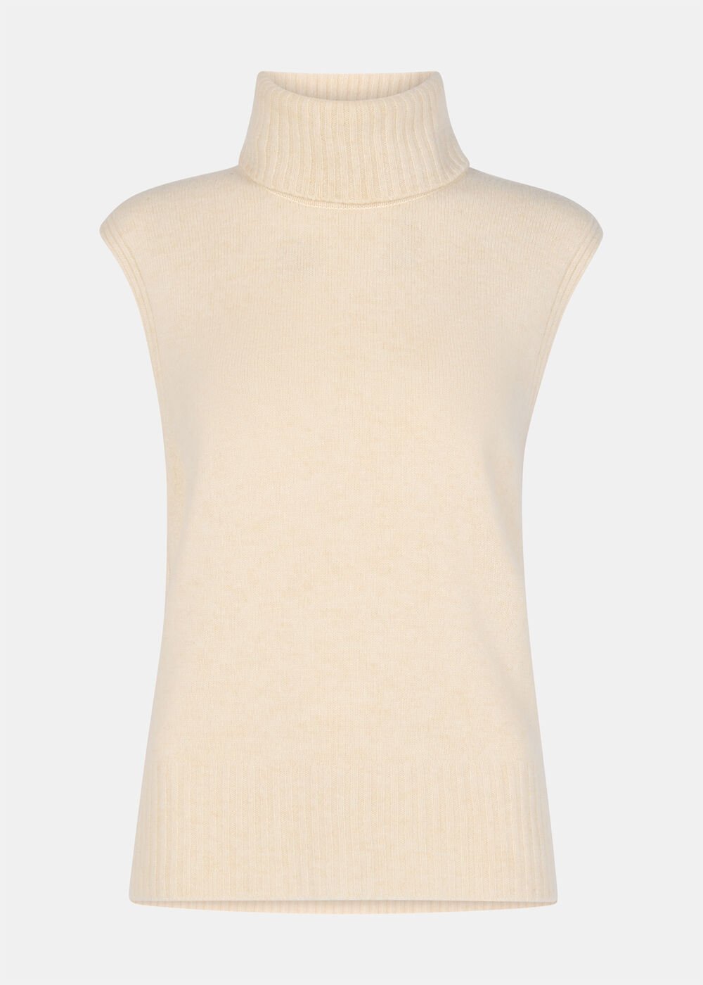 Ivory Roll Neck Detail Tank