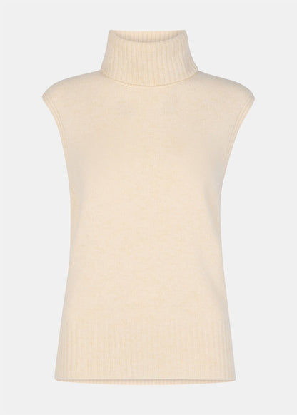 Ivory Roll Neck Detail Tank