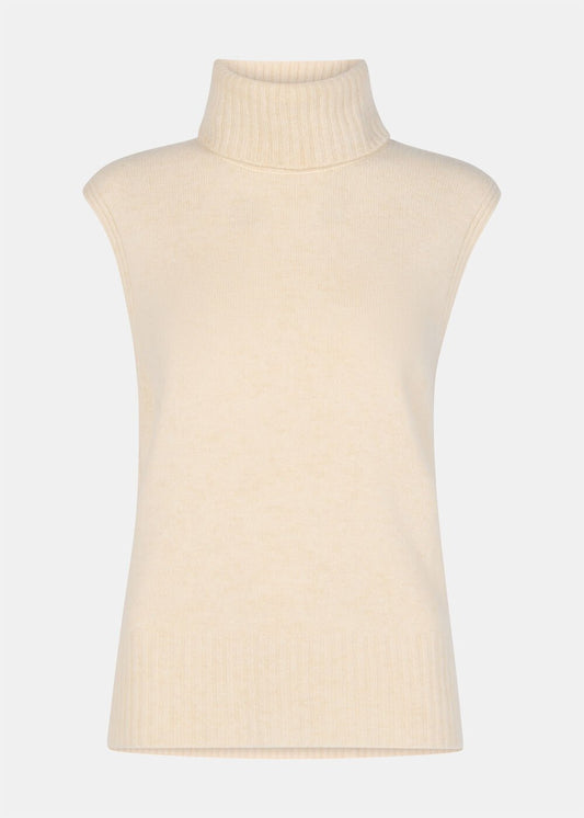 Ivory Roll Neck Detail Tank