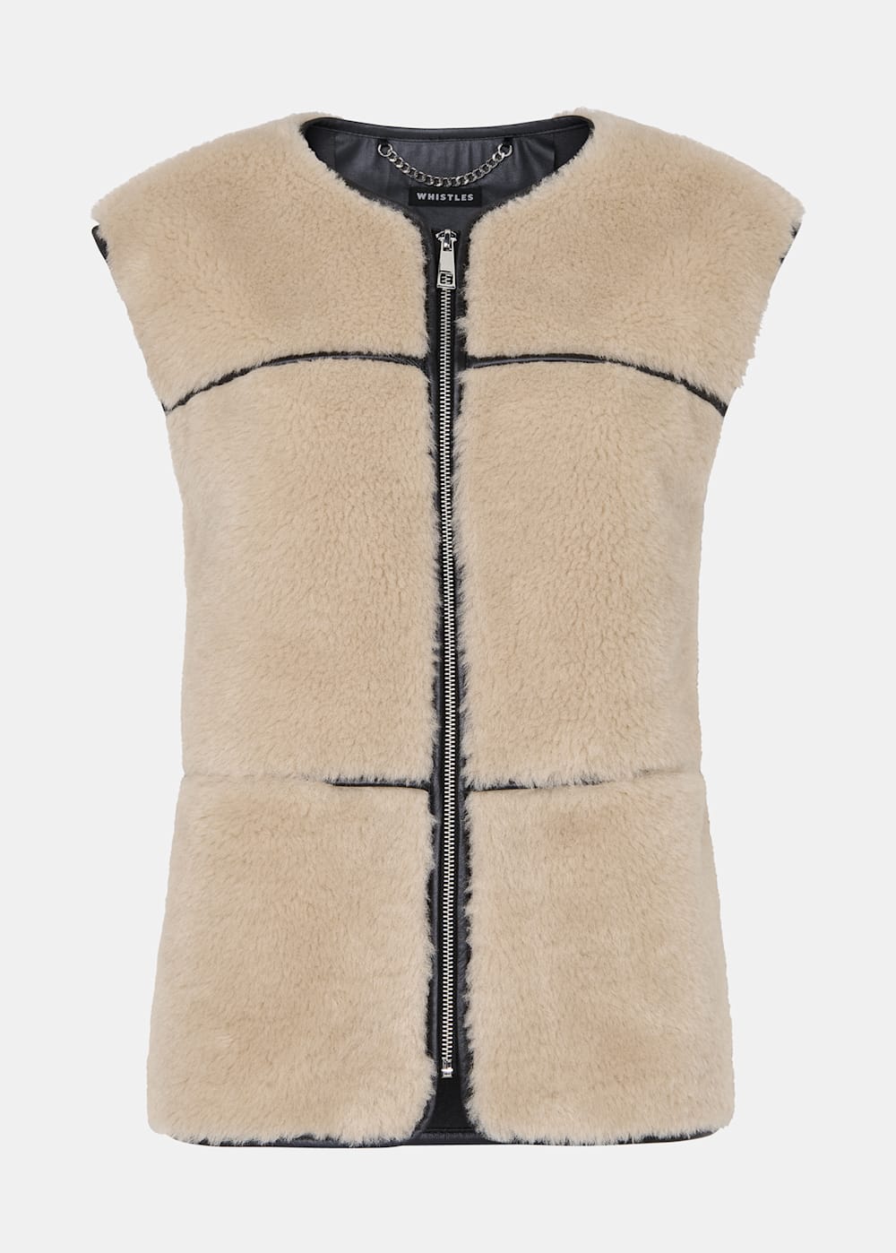 Neutral Rowena Faux Fur Waistcoat