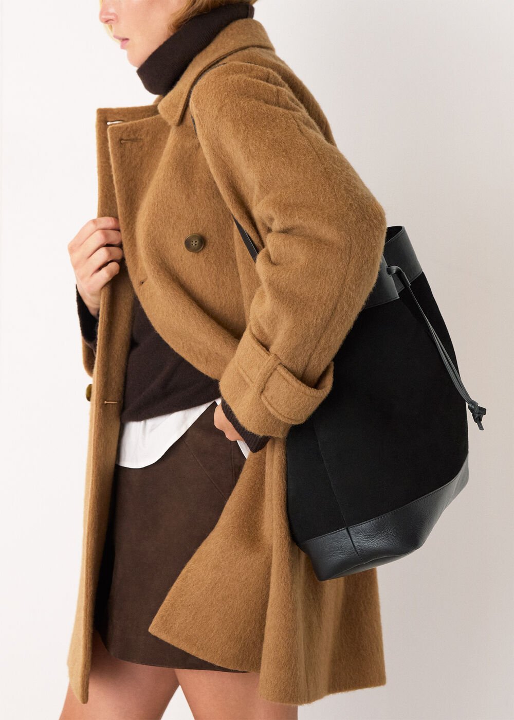 Black Sasha Suede Tote Bag