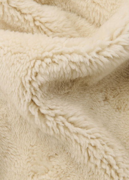 Beige Shearling Cocoon Coat
