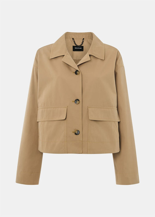 Neutral Short Cotton Trench Jacket