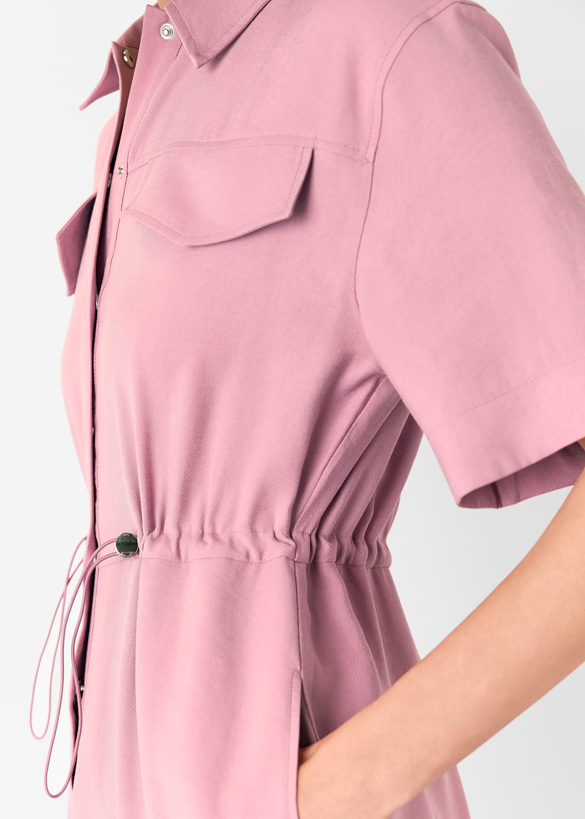 Pink Short Sleeved Utility Jumpsuit