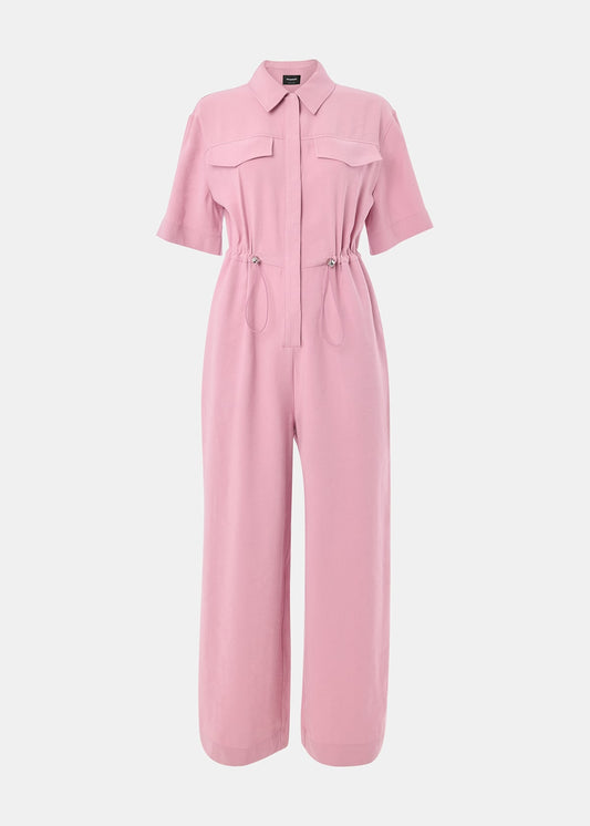 Pink Short Sleeved Utility Jumpsuit