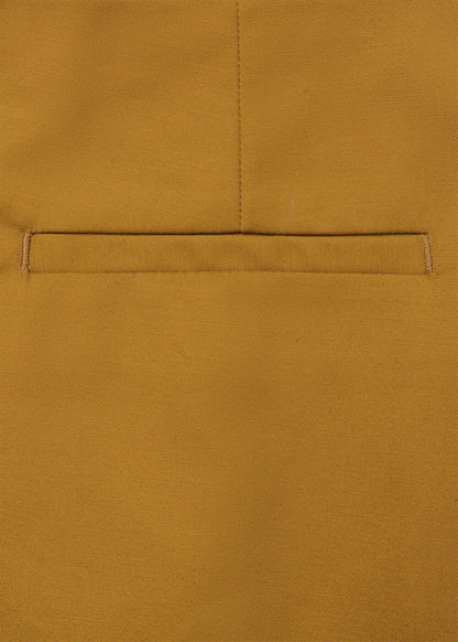 Camel Side Pleat Tapered Trouser