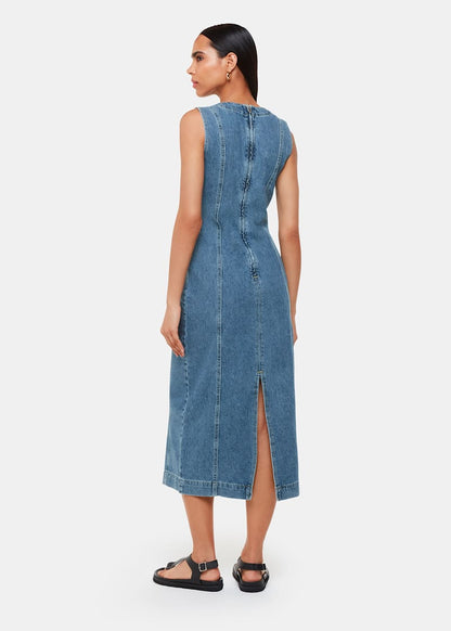 Sleeveless Denim Midi Dress