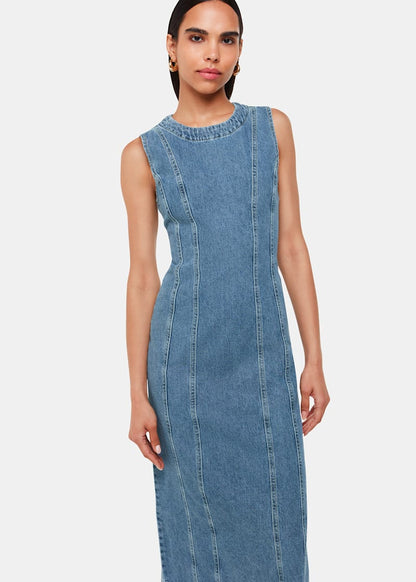 Sleeveless Denim Midi Dress