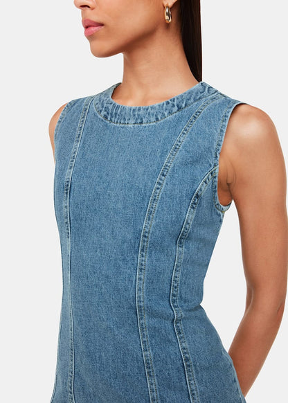 Sleeveless Denim Midi Dress