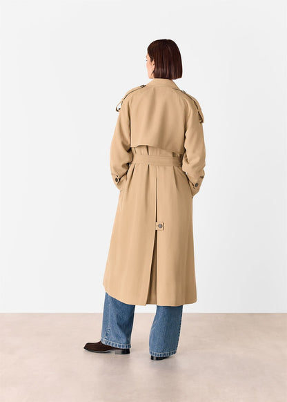 Neutral Soft Voluminous Trench Coat
