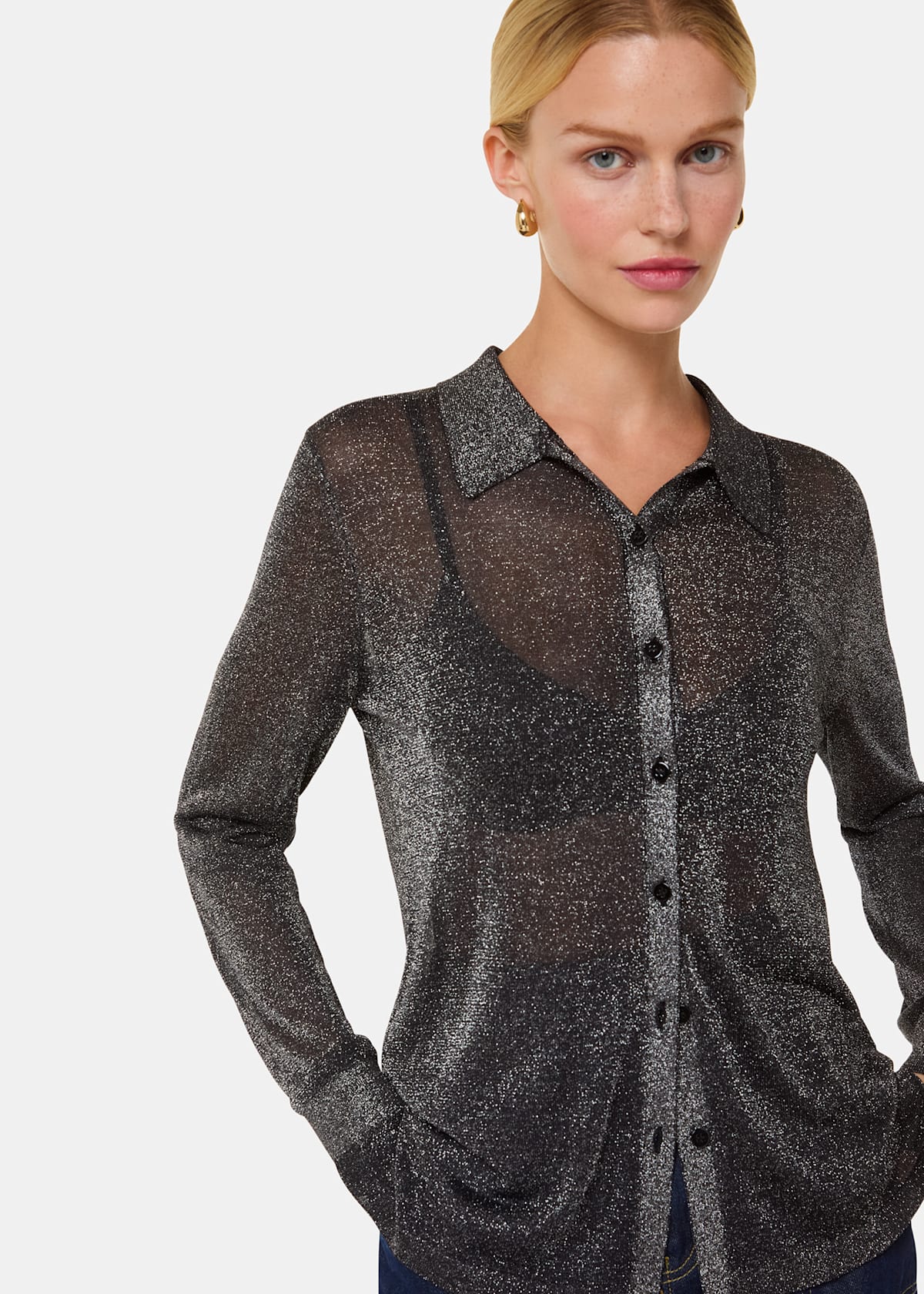 Black/Multi Sparkle Knit Shirt