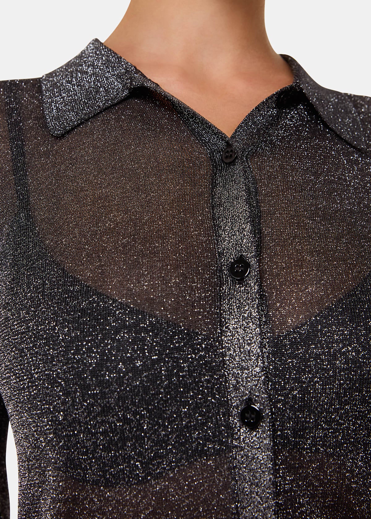 Black/Multi Sparkle Knit Shirt