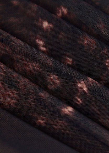Brown/Multi Spotted Animal Mesh Dress