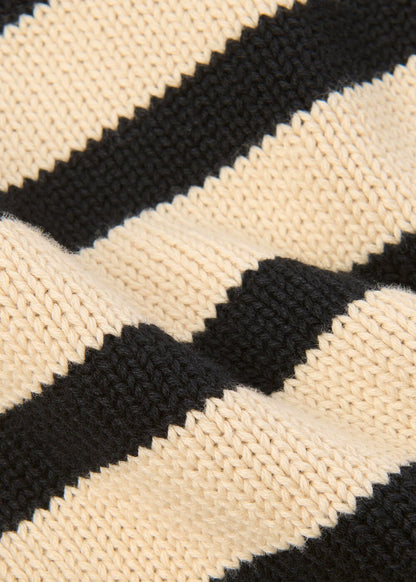 Ivory/Multi Stripe Detail Cotton Knit