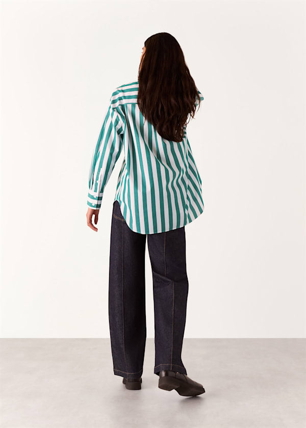 Green/Multi Stripe Oversized Shirt