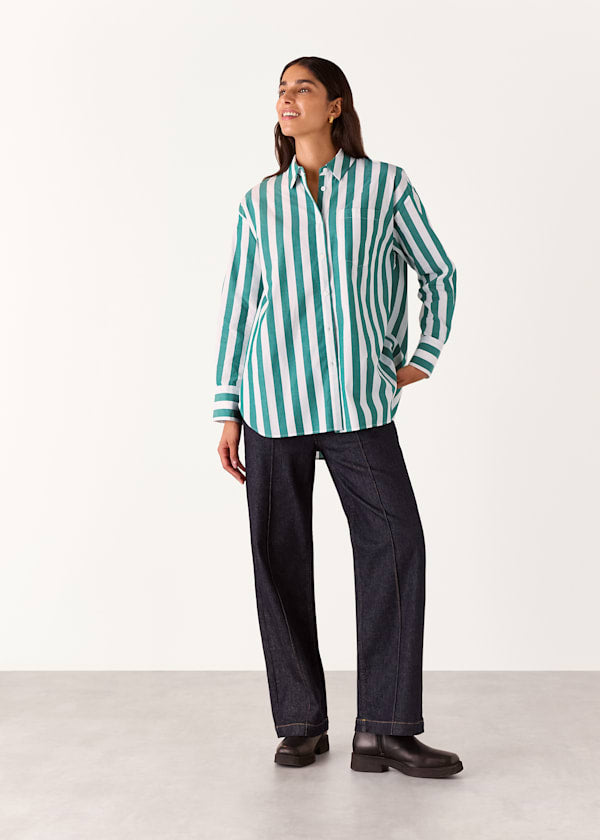 Green/Multi Stripe Oversized Shirt