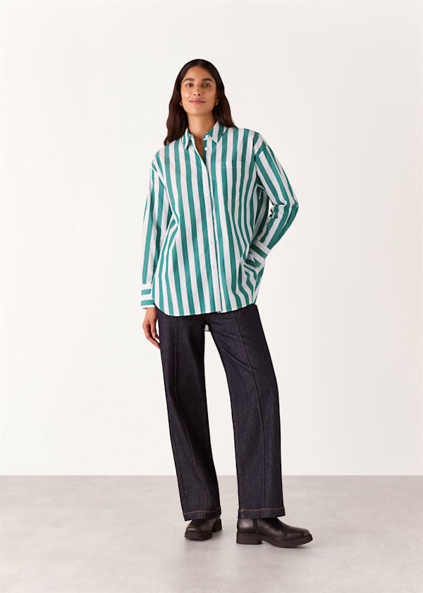 Green/Multi Stripe Oversized Shirt