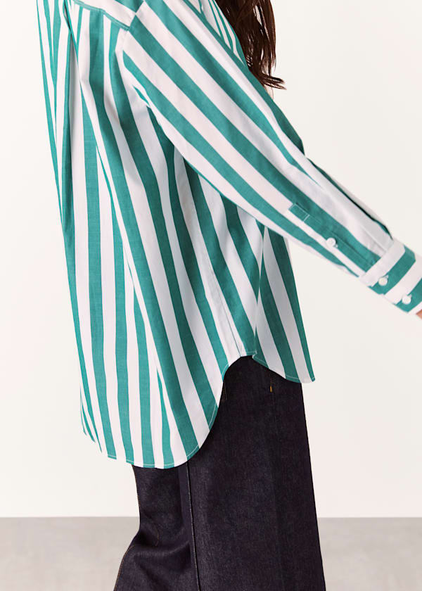 Green/Multi Stripe Oversized Shirt