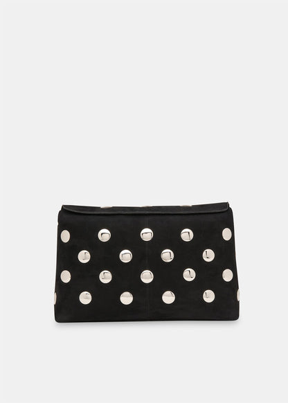 Black/Multi Fia Studded Foldtop Clutch Bag