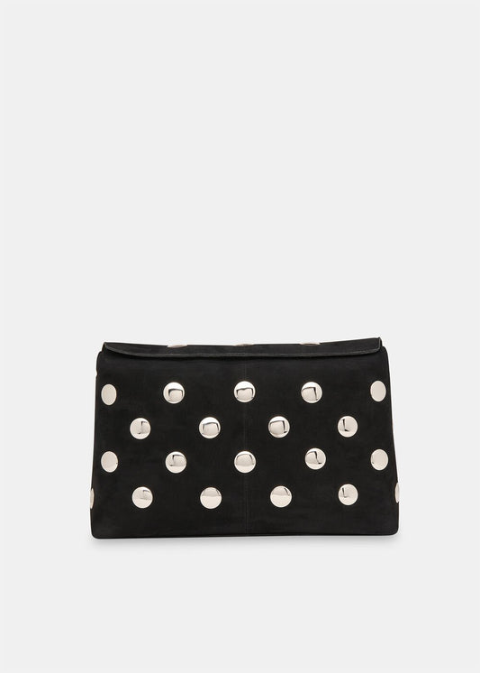 Black/Multi Fia Studded Foldtop Clutch Bag