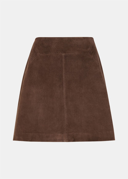 Chocolate Suede A Line Skirt