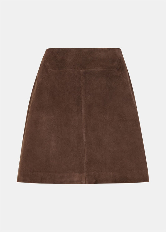 Chocolate Suede A Line Skirt