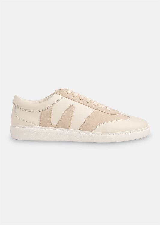 White Suede Leather Mix Trainers