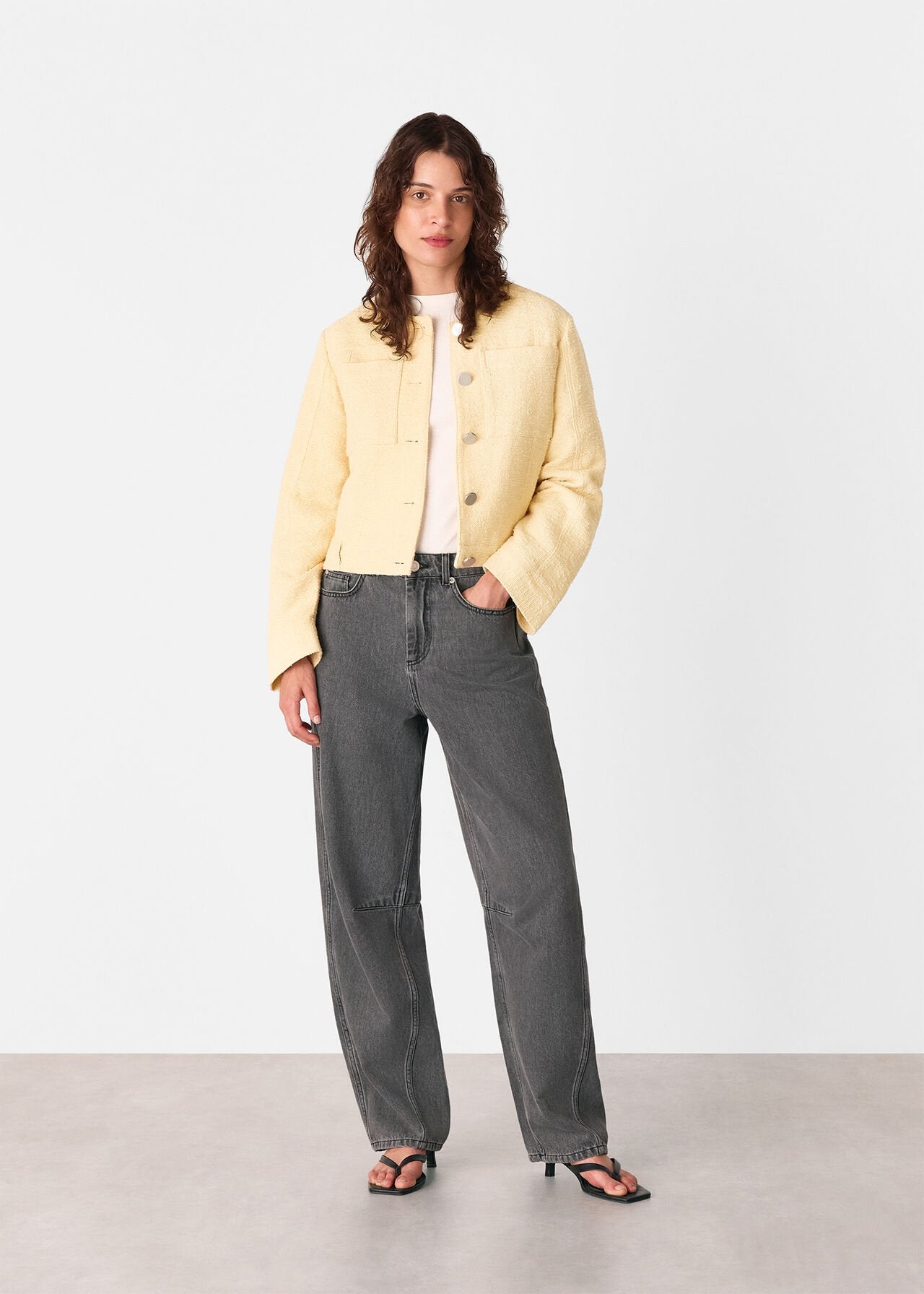 Butter Textured Collarless Jacket
