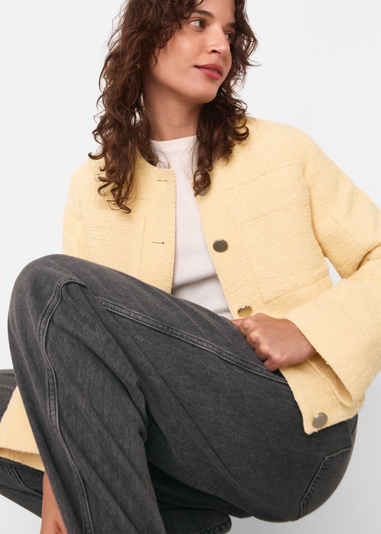 Butter Textured Collarless Jacket