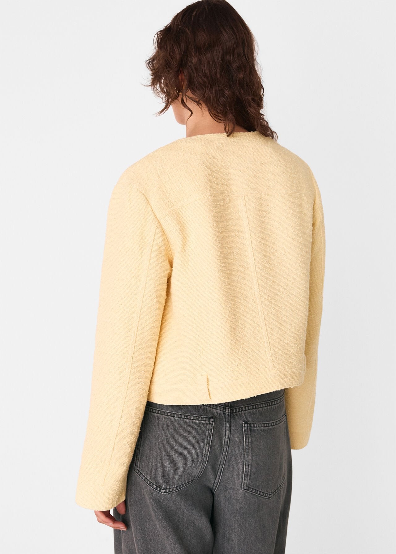 Butter Textured Collarless Jacket
