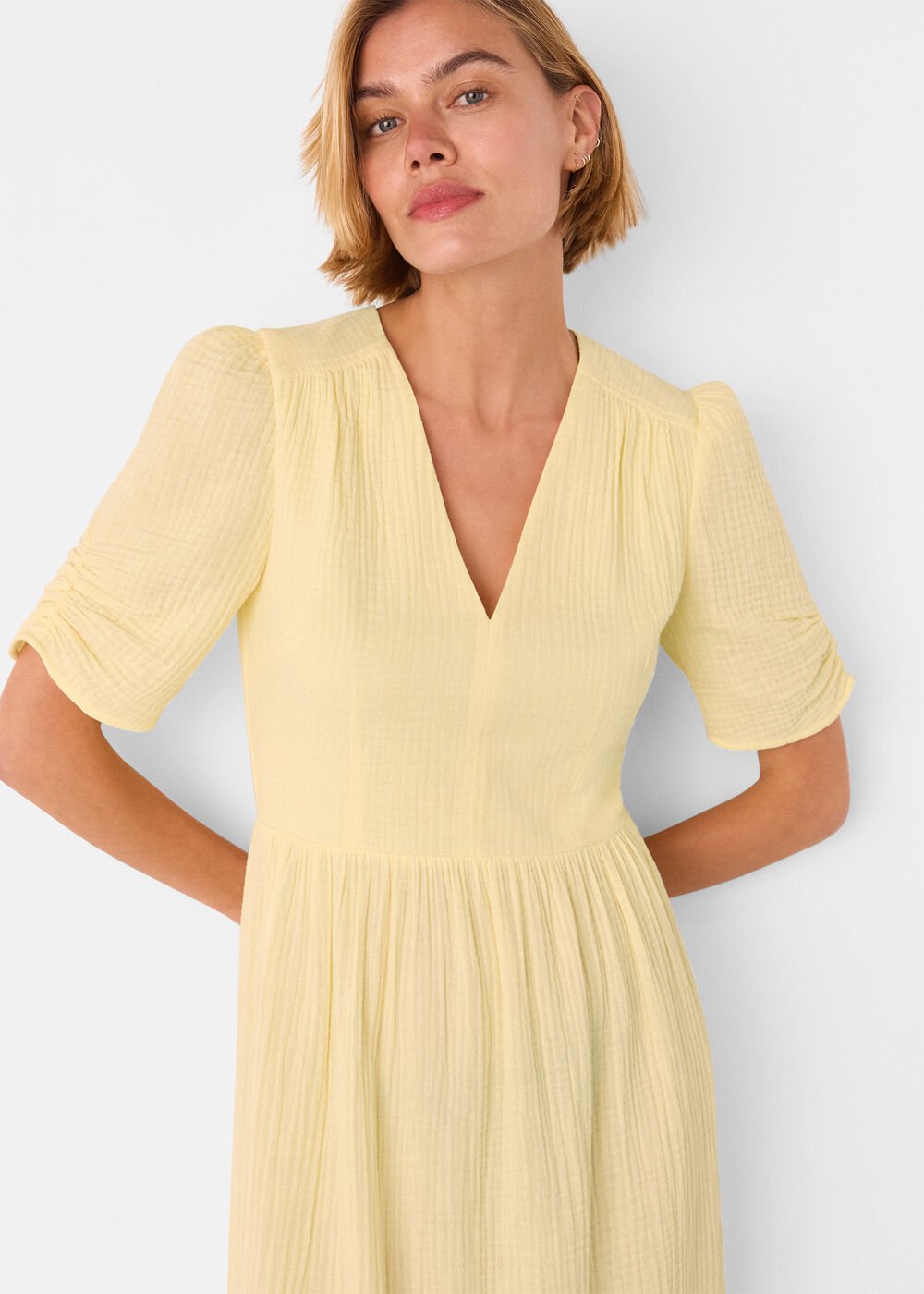 Butter Textured Cotton Midi Dress