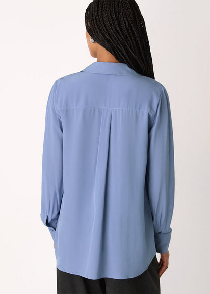 Blue Tie Detail Classic Shirt