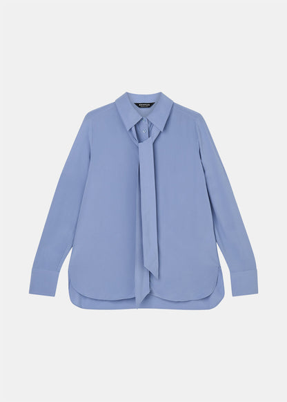 Blue Tie Detail Classic Shirt