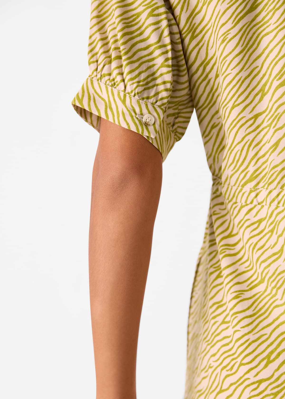 Green/Multi Tiger Flame Midi Dress
