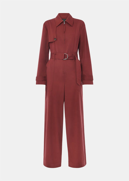 Rust Trench Detail Jumpsuit