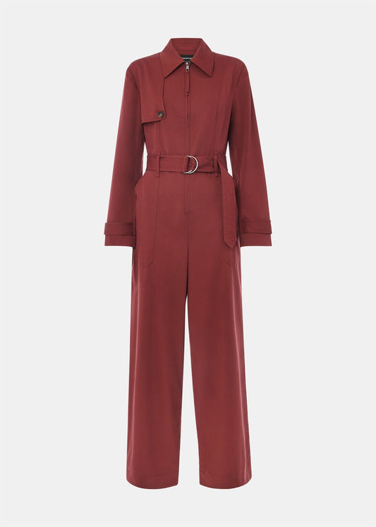 Rust Trench Detail Jumpsuit