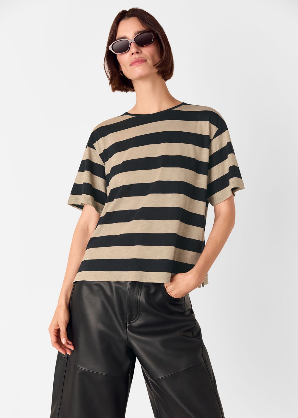 Black/Multi Wide Stripe Tee