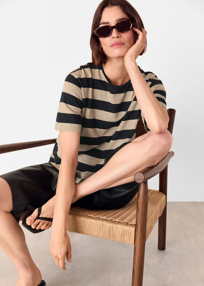 Black/Multi Wide Stripe Tee