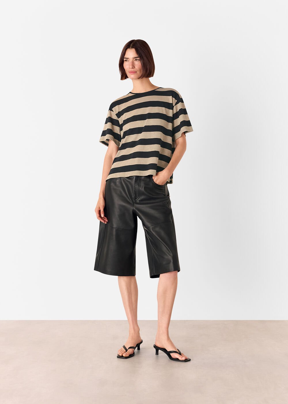Black/Multi Wide Stripe Tee
