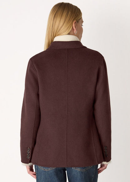 Chocolate Wool Blazer Coat