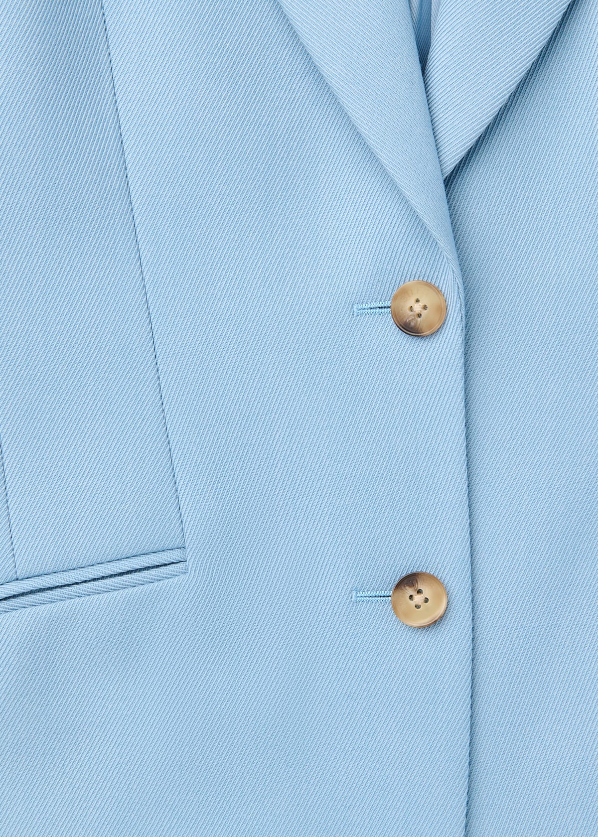 Blue Wool Blend Tailored Blazer