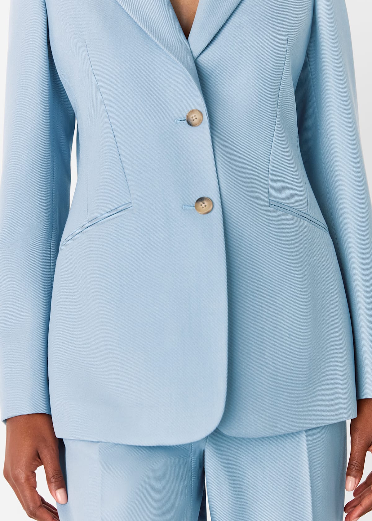 Blue Wool Blend Tailored Blazer