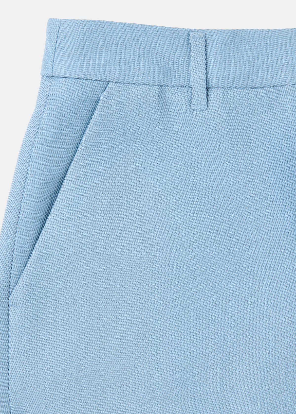 Blue Wool Blend Tailored Trousers