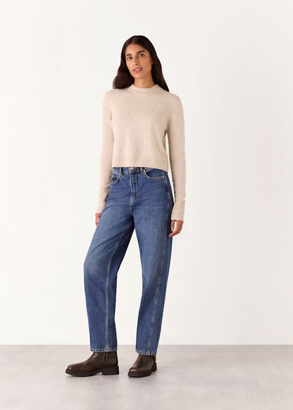 Oatmeal Wool Cropped Sweater