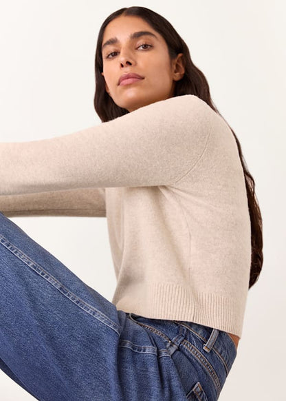 Oatmeal Wool Cropped Sweater