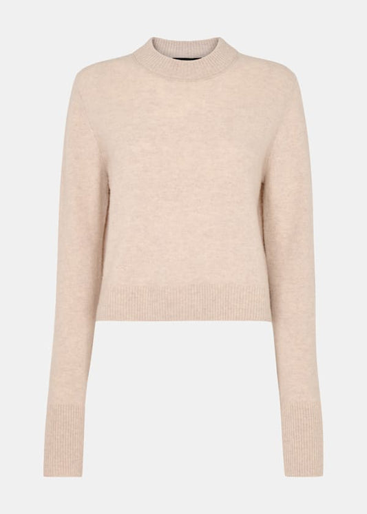 Oatmeal Wool Cropped Sweater